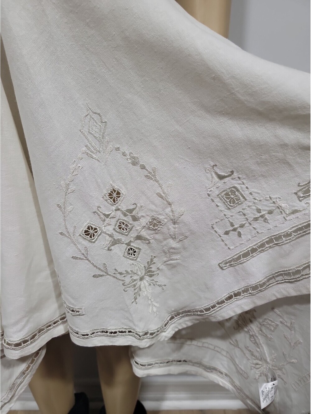 Free People Dreamers Cove 100% Linen Size M Women's Embroidered Dress #04 - Picture 6 of 14